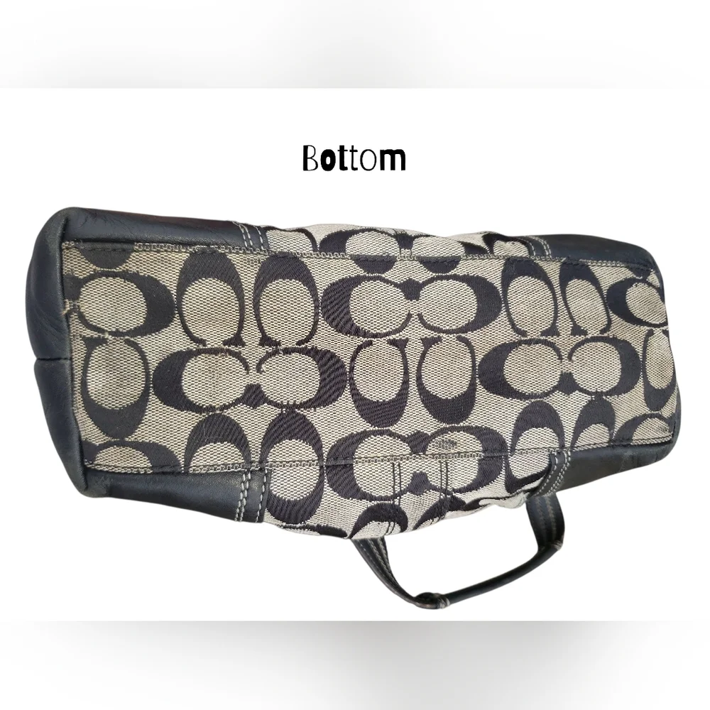 Coach Black and Brown Patterned Tote - Picture 4 of 7